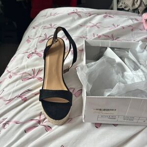 Boohoo Black Ankle Strap Espadrilles